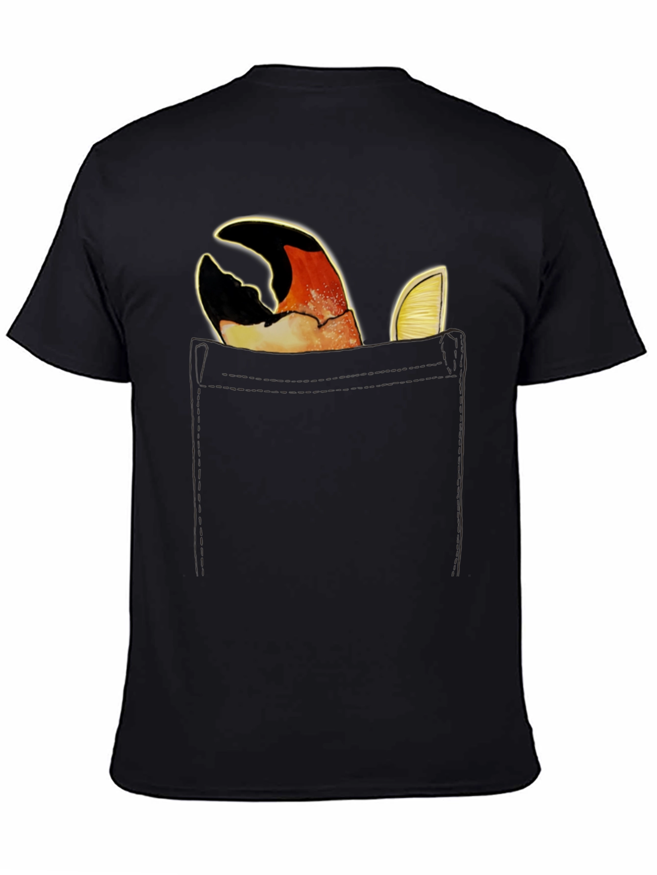Crab Claw Pocket Tee - Novelty Graphic T-Shirt