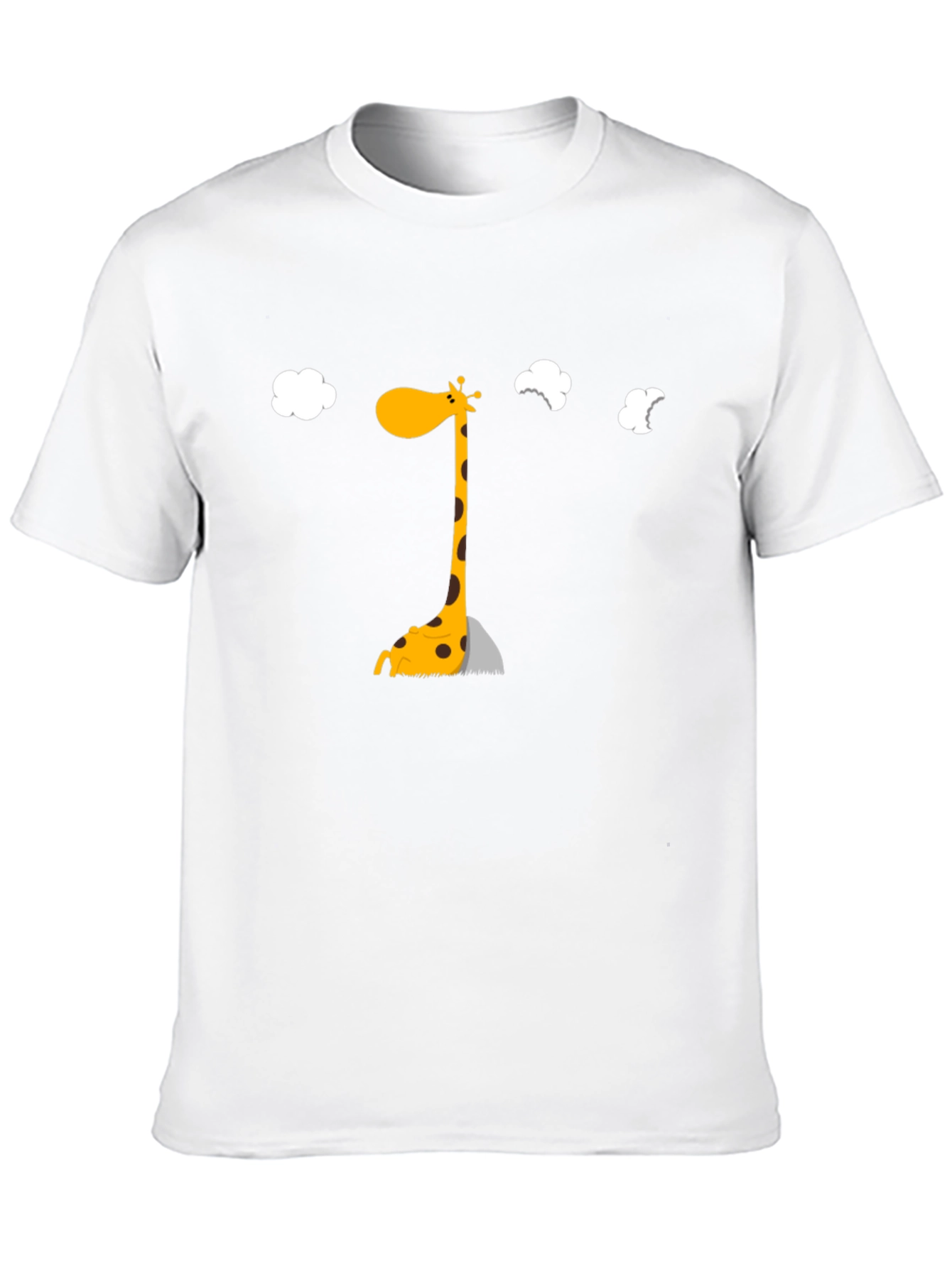 Giraffe Cartoon Graphic Black T-Shirt