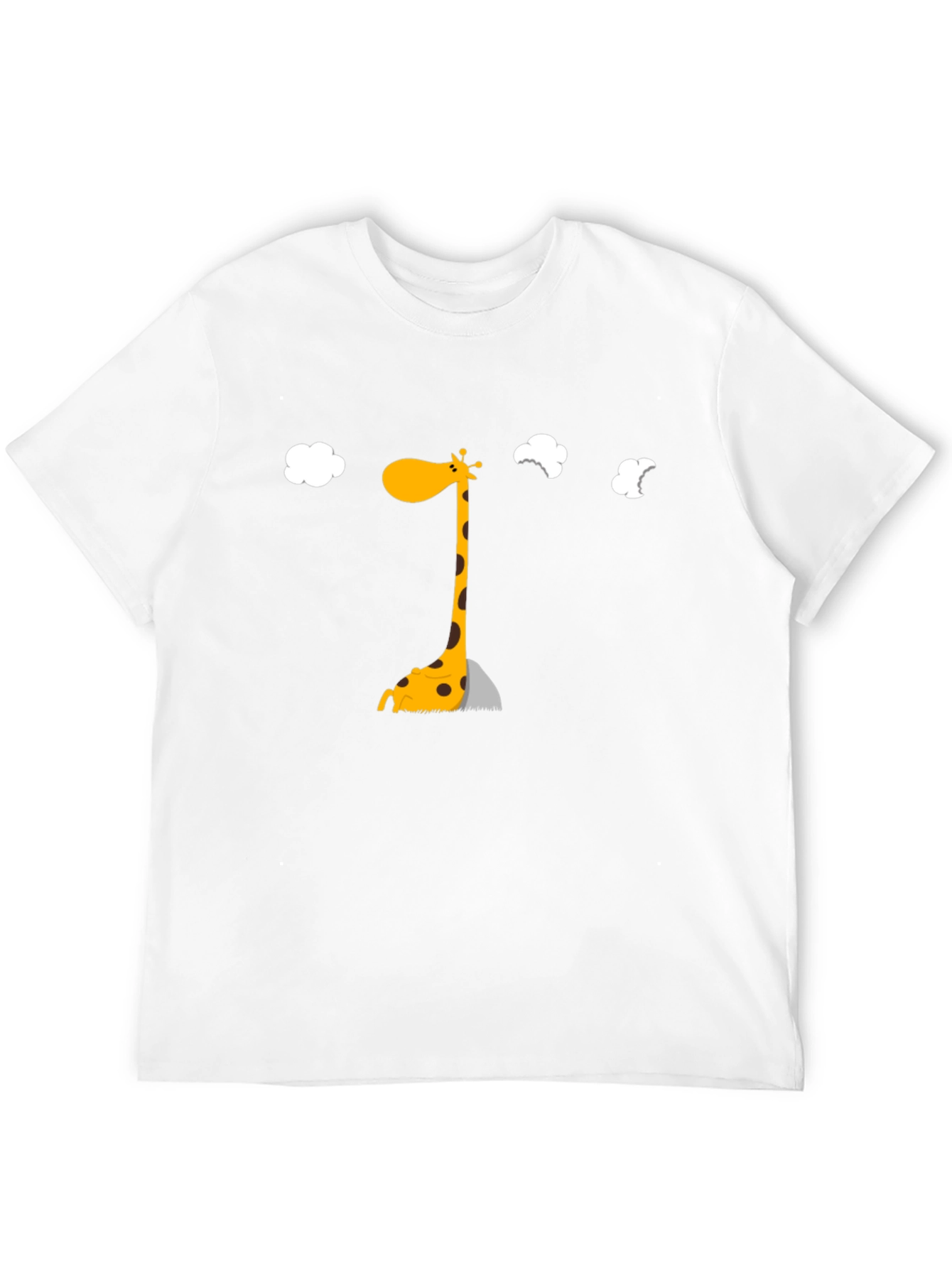 Giraffe Cartoon Graphic Black T-Shirt
