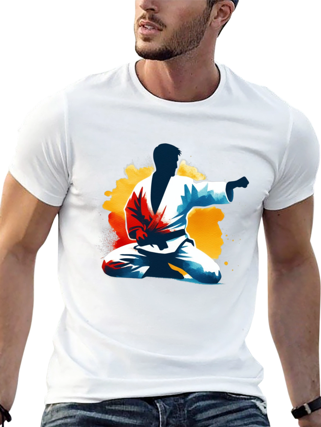 Karate Graphic Print T-Shirt