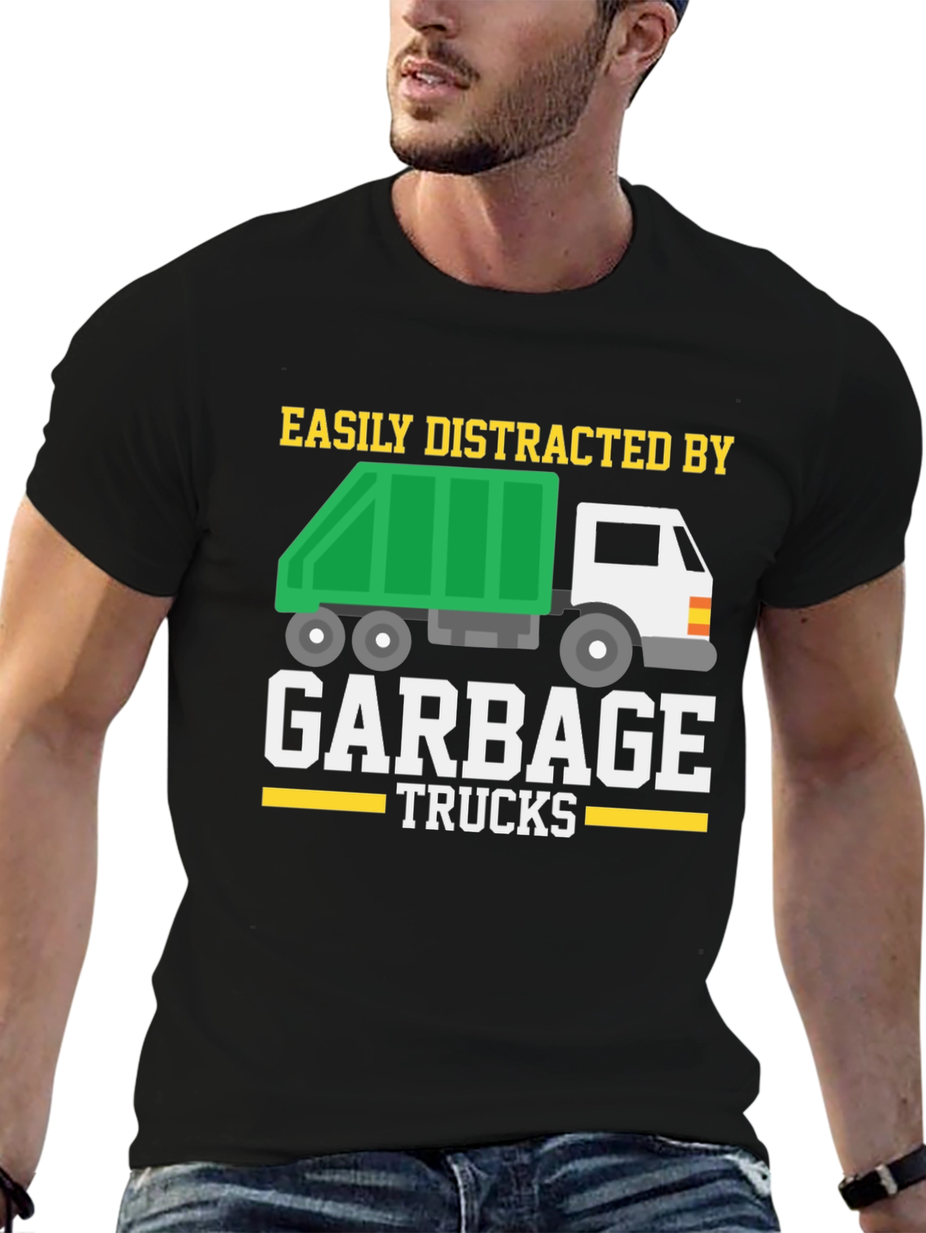 Easily Distracted By Garbage Trucks Graphic Tee