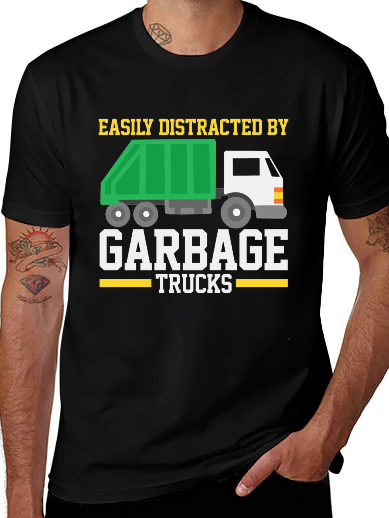 Easily Distracted By Garbage Trucks Graphic Tee