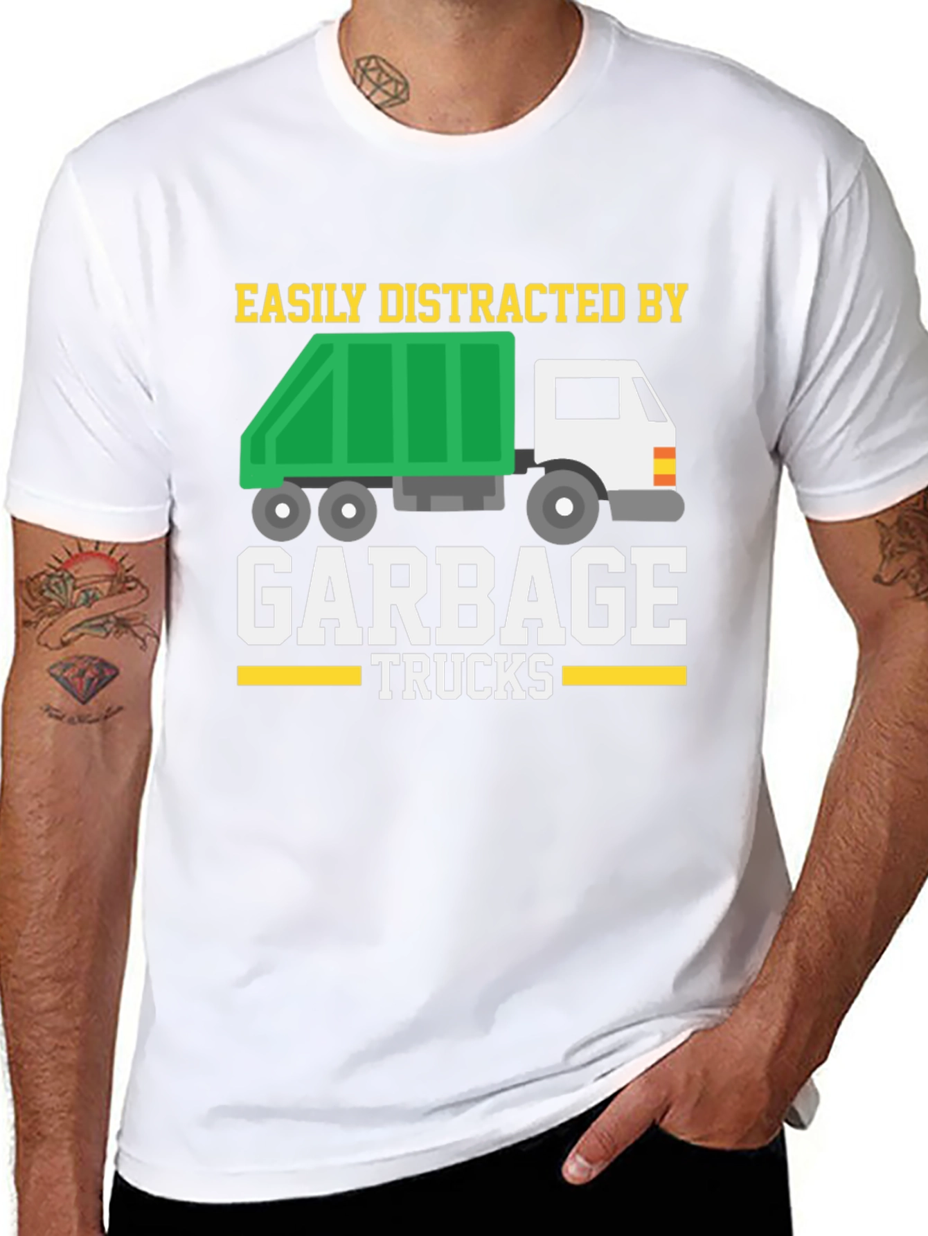 Easily Distracted By Garbage Trucks Graphic Tee