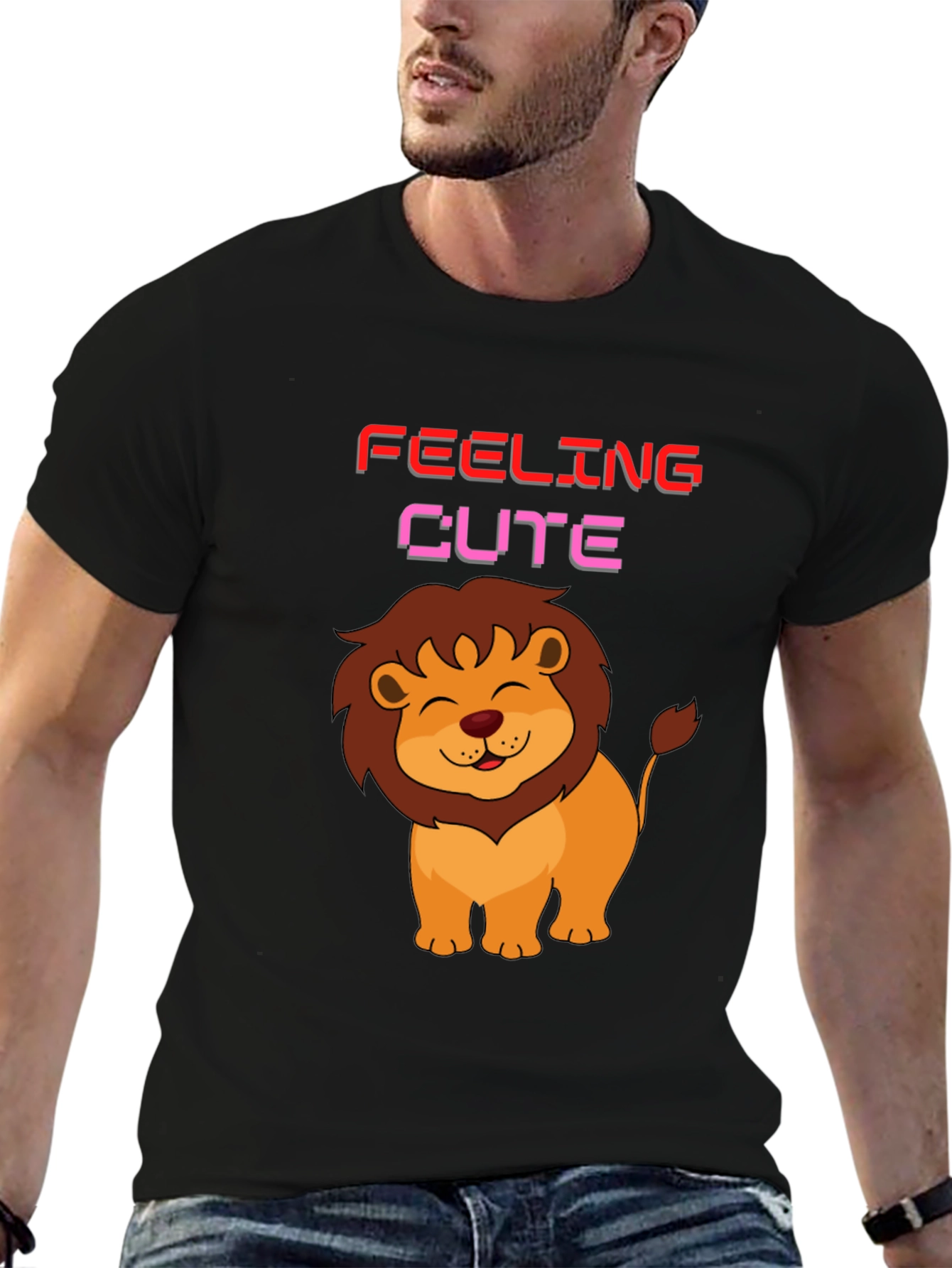 Feeling Cute Lion Graphic T-Shirt
