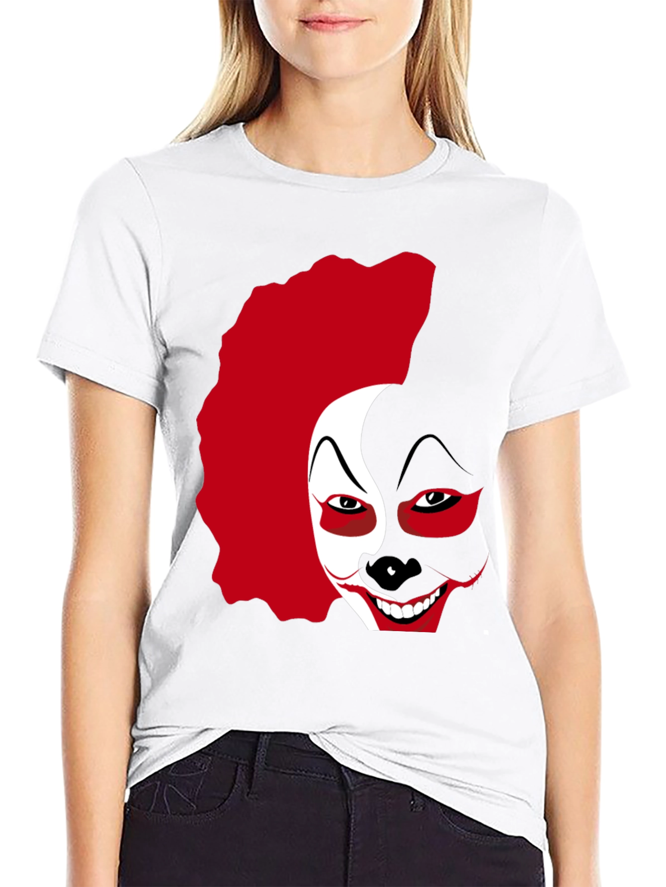 Clown Face Graphic T-Shirt - Black