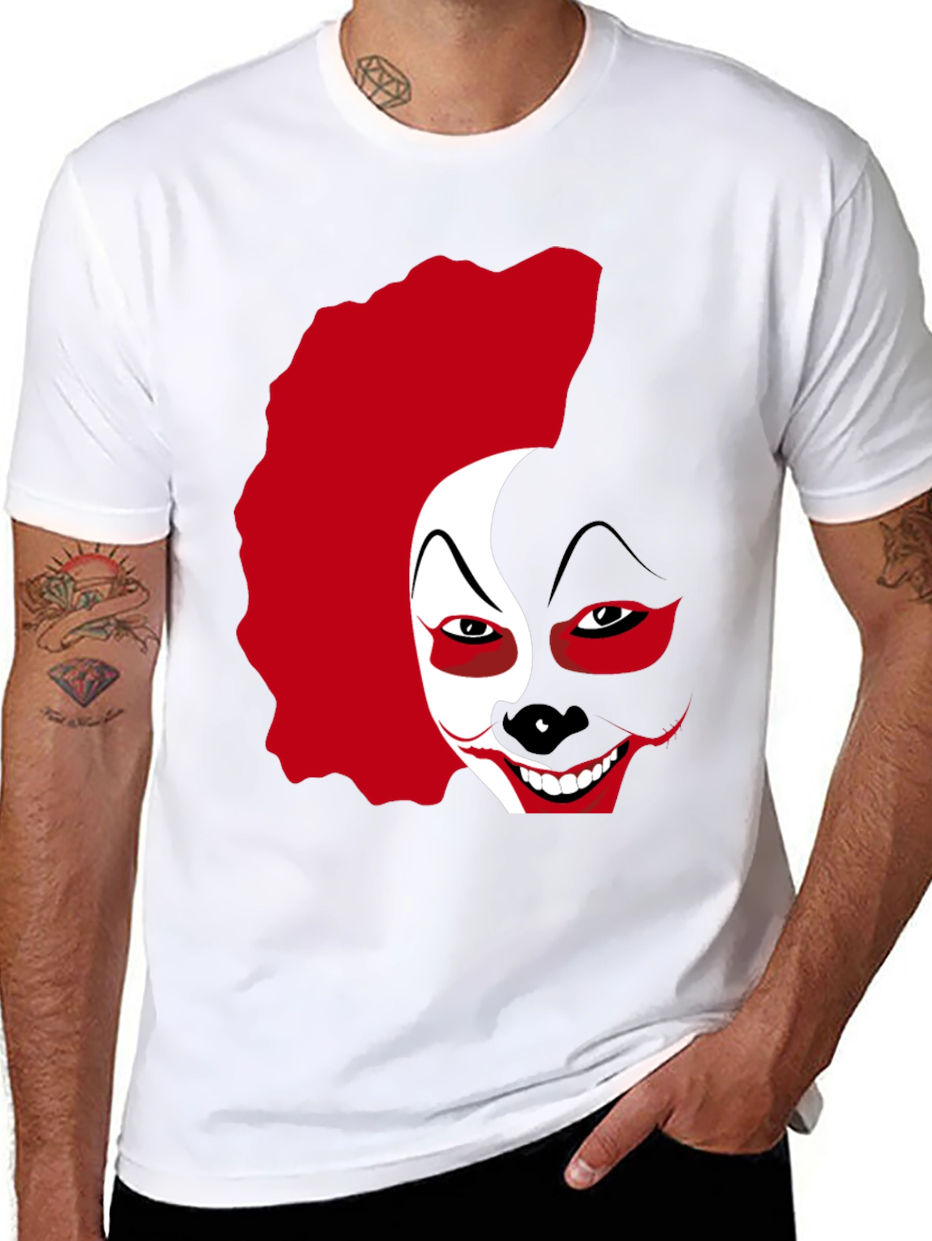 Clown Face Graphic T-Shirt - Black