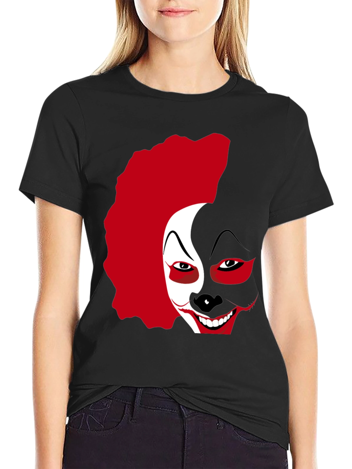 Clown Face Graphic T-Shirt - Black