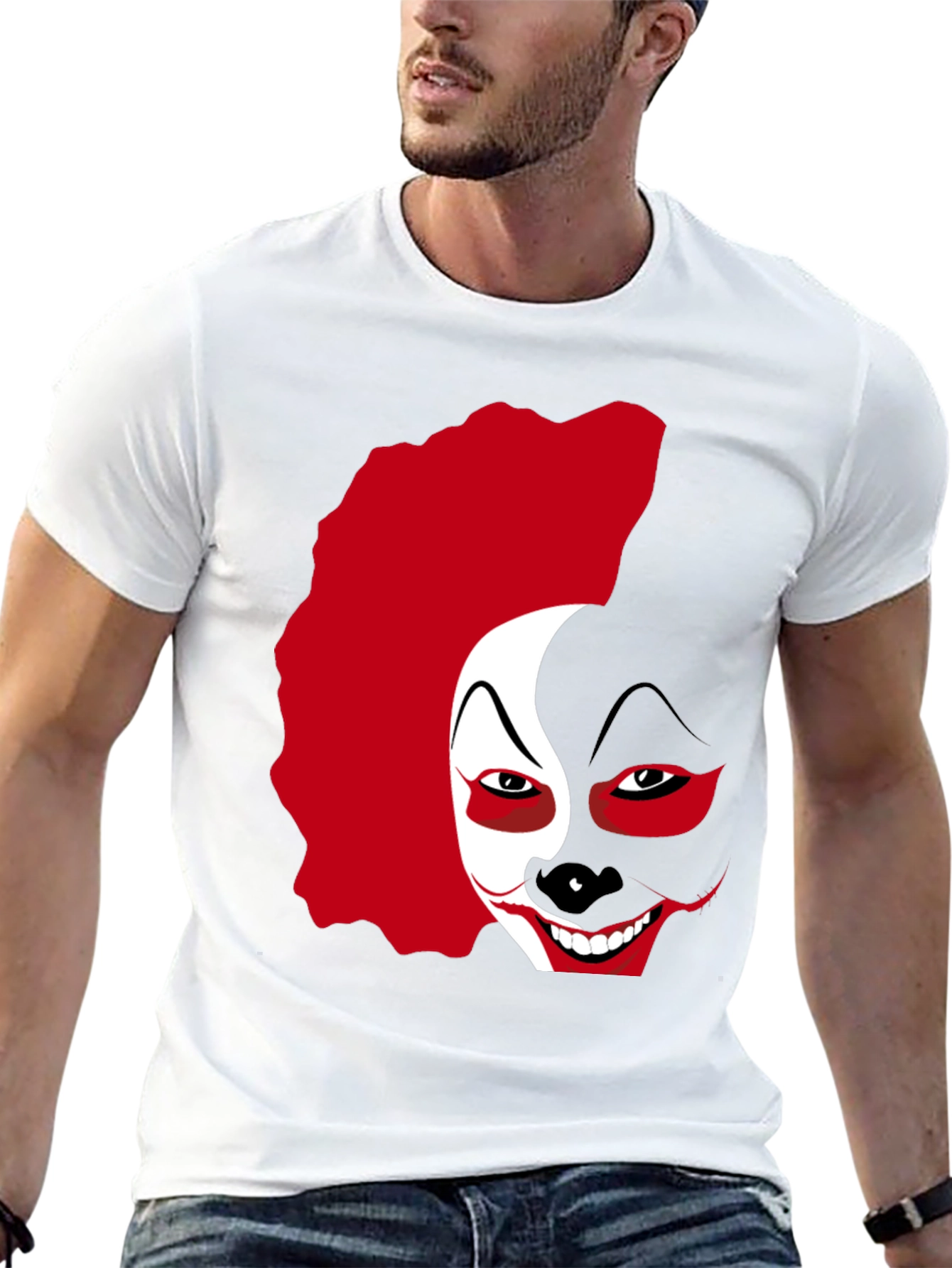 Clown Face Graphic T-Shirt - Black