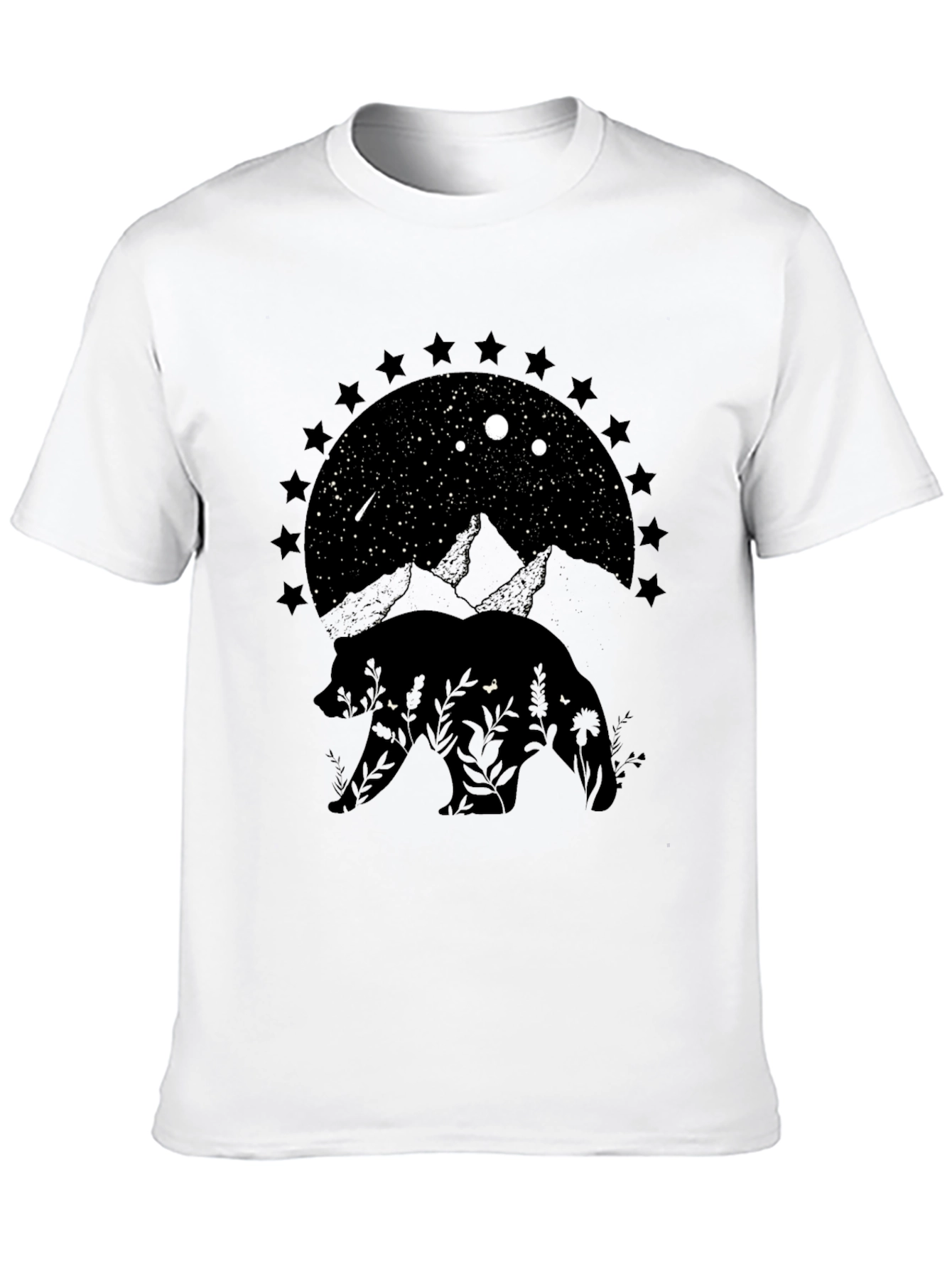 Nature Bear Graphic Tee - Black
