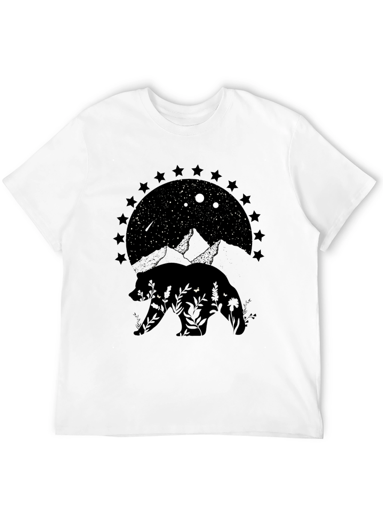 Nature Bear Graphic Tee - Black