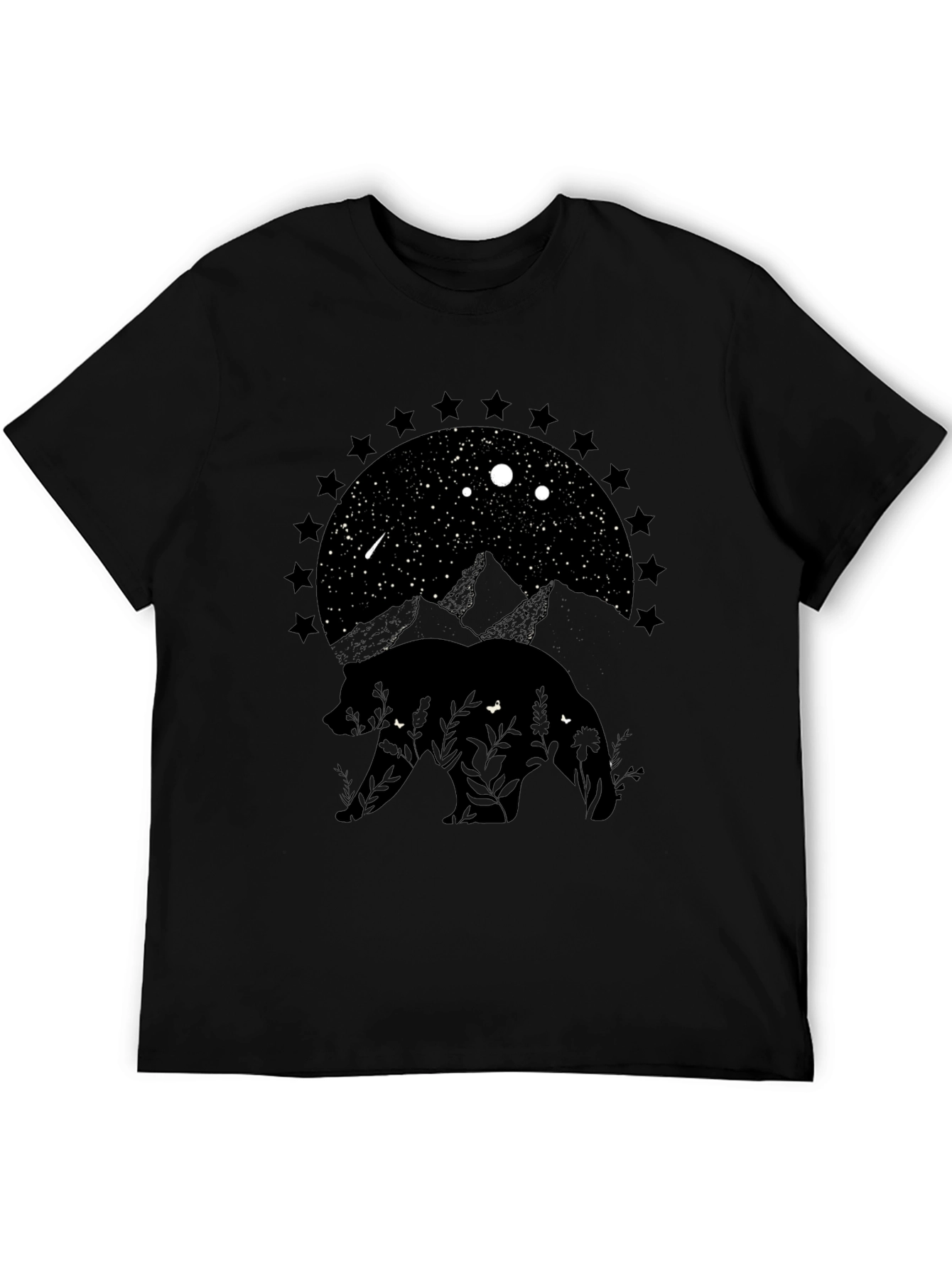 Nature Bear Graphic Tee - Black