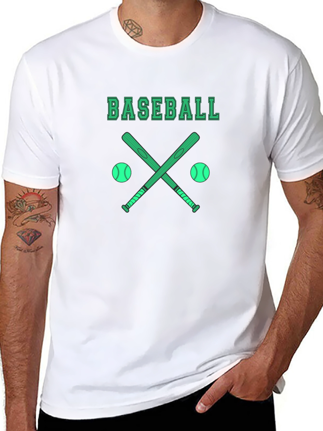 Baseball Graphic T-Shirt - Black Cotton Tee