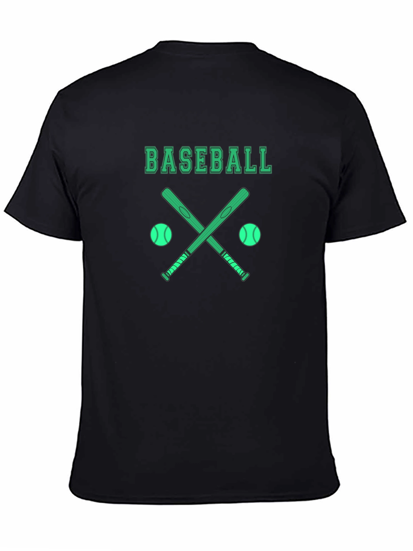 Baseball Graphic T-Shirt - Black Cotton Tee