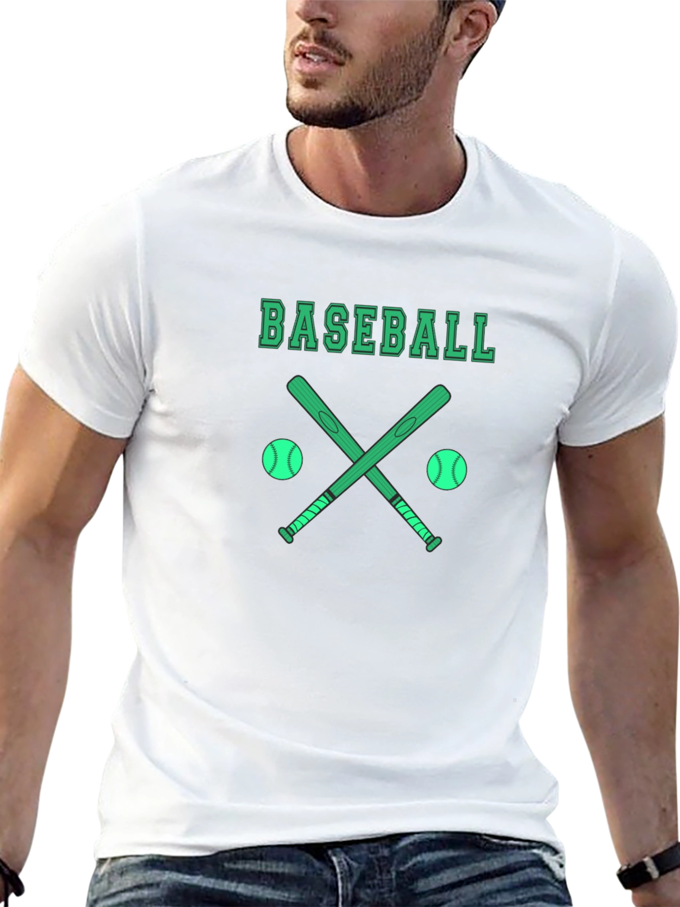 Baseball Graphic T-Shirt - Black Cotton Tee