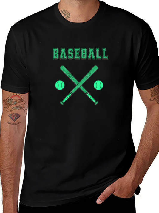 Baseball Graphic T-Shirt - Black Cotton Tee