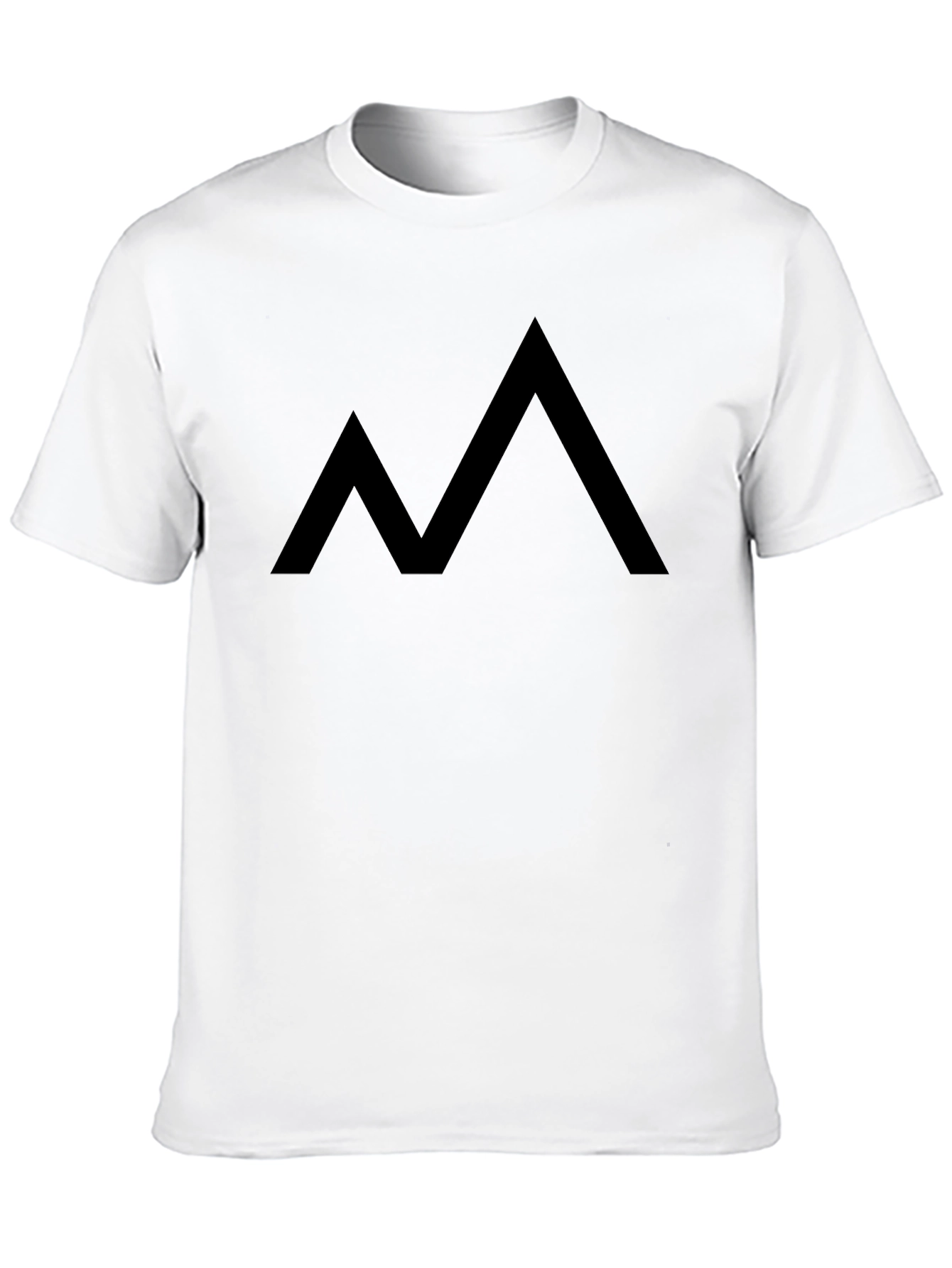 Minimalist Mountain Peak Graphic Tee - Black