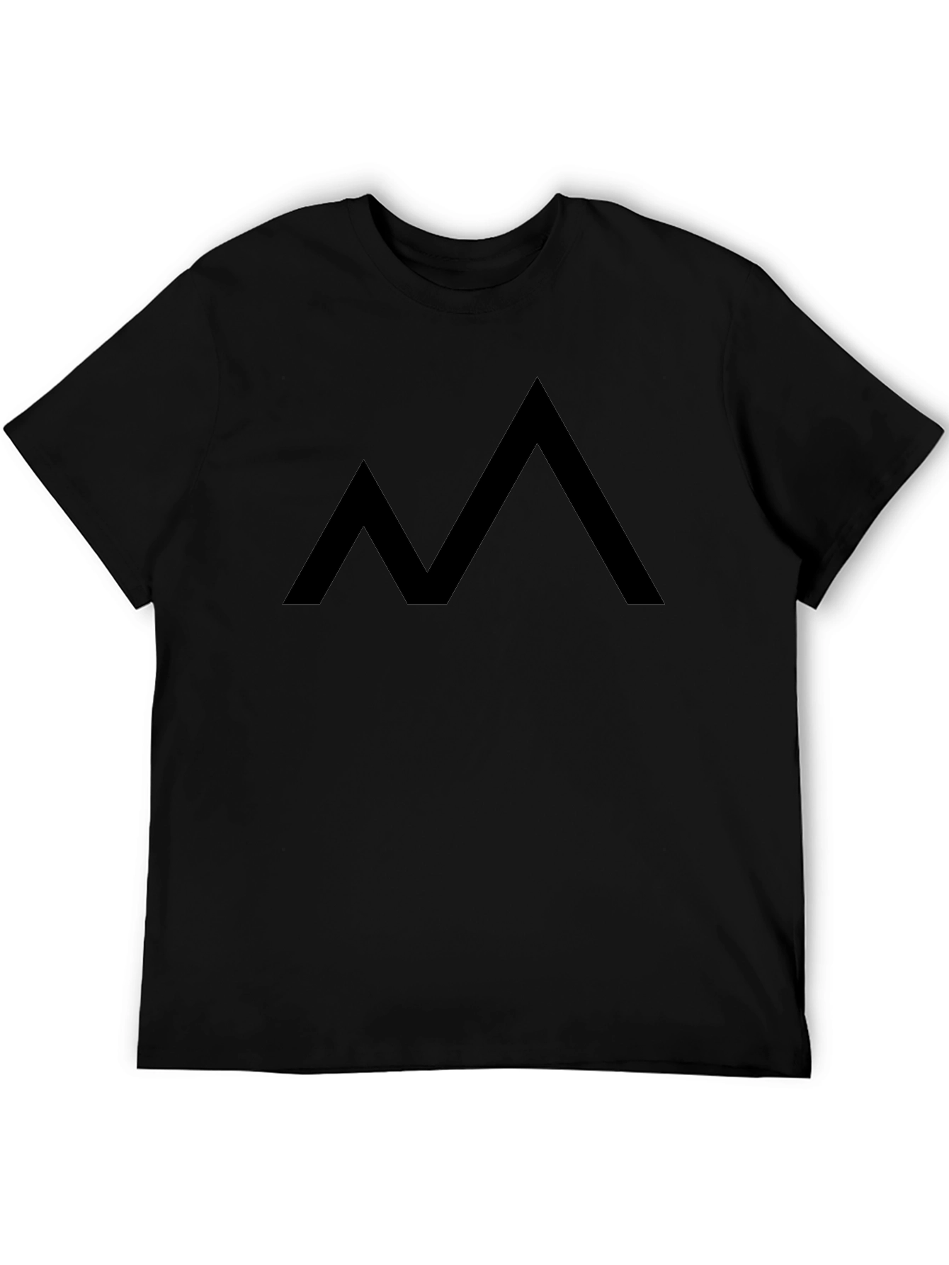 Minimalist Mountain Peak Graphic Tee - Black