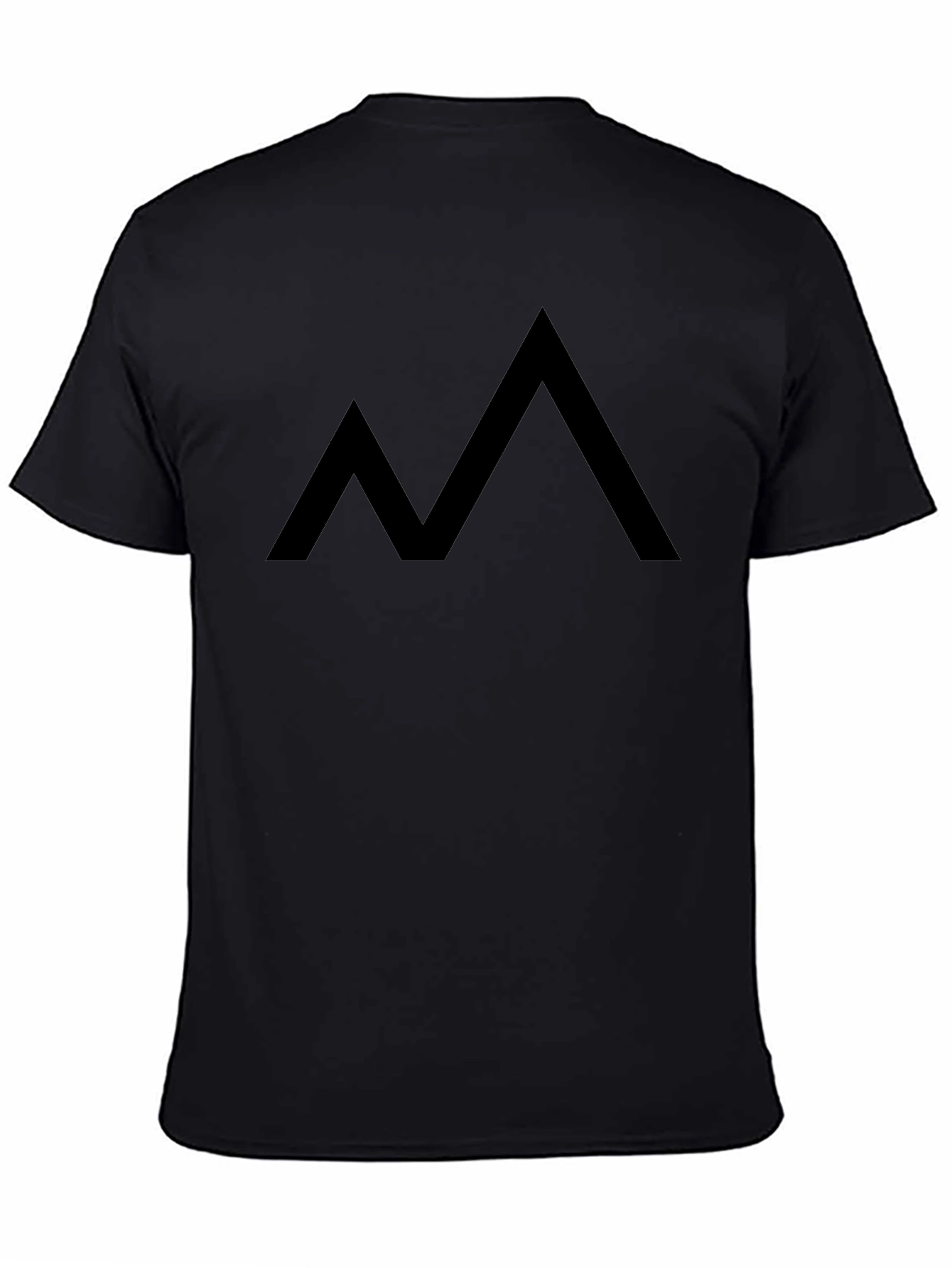 Minimalist Mountain Peak Graphic Tee - Black