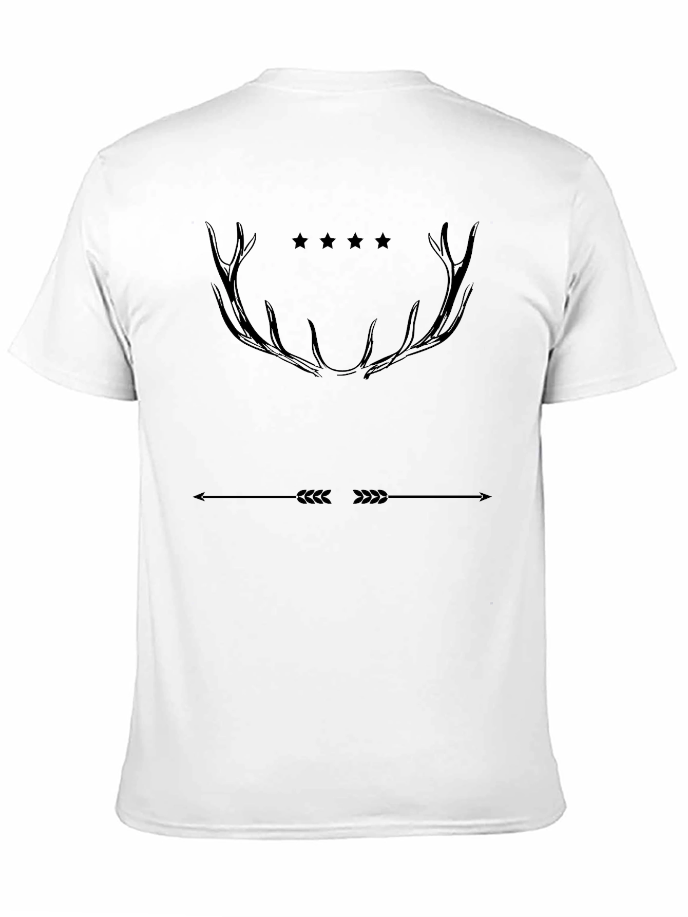 Mens Black T-Shirt with Antler & Arrow Graphic
