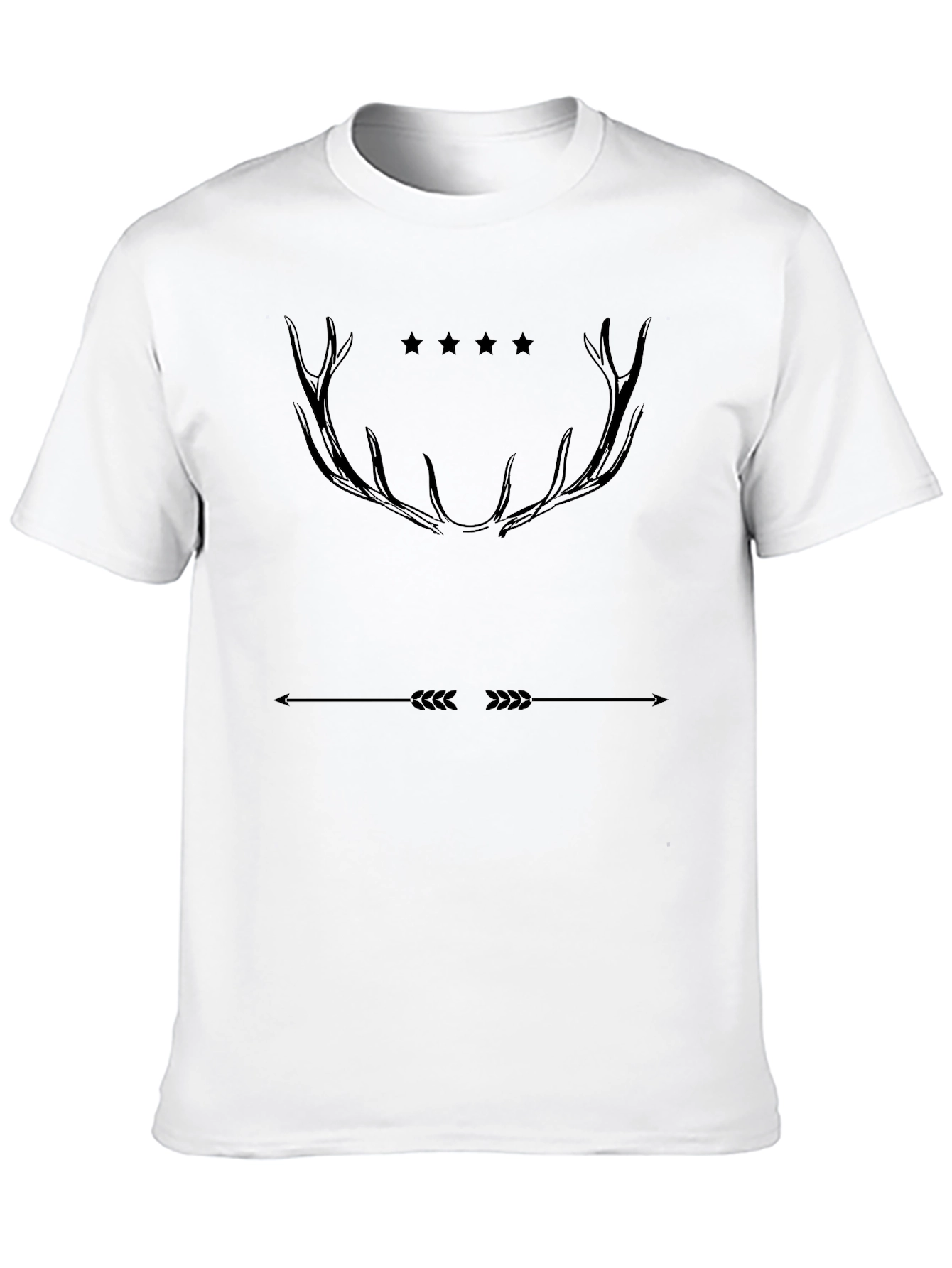 Mens Black T-Shirt with Antler & Arrow Graphic