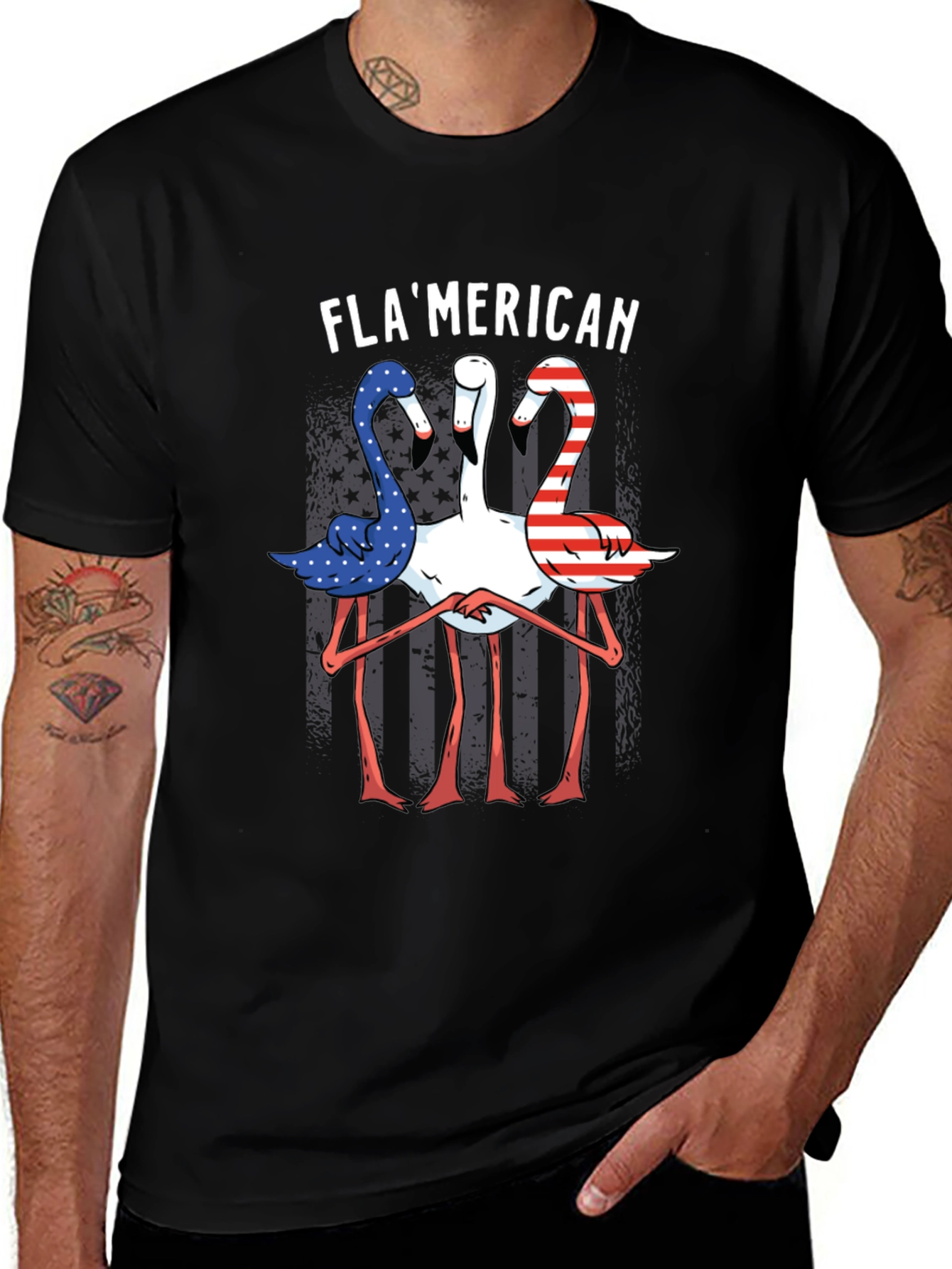 Flamerican Flamingo Graphic Tee