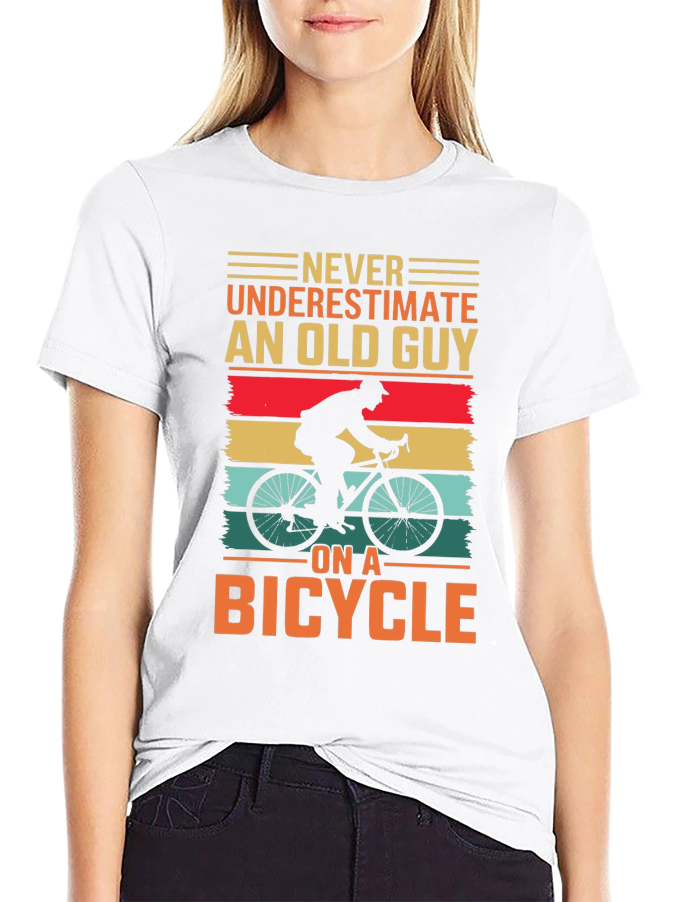 Old Guy on a Bicycle Graphic Tee