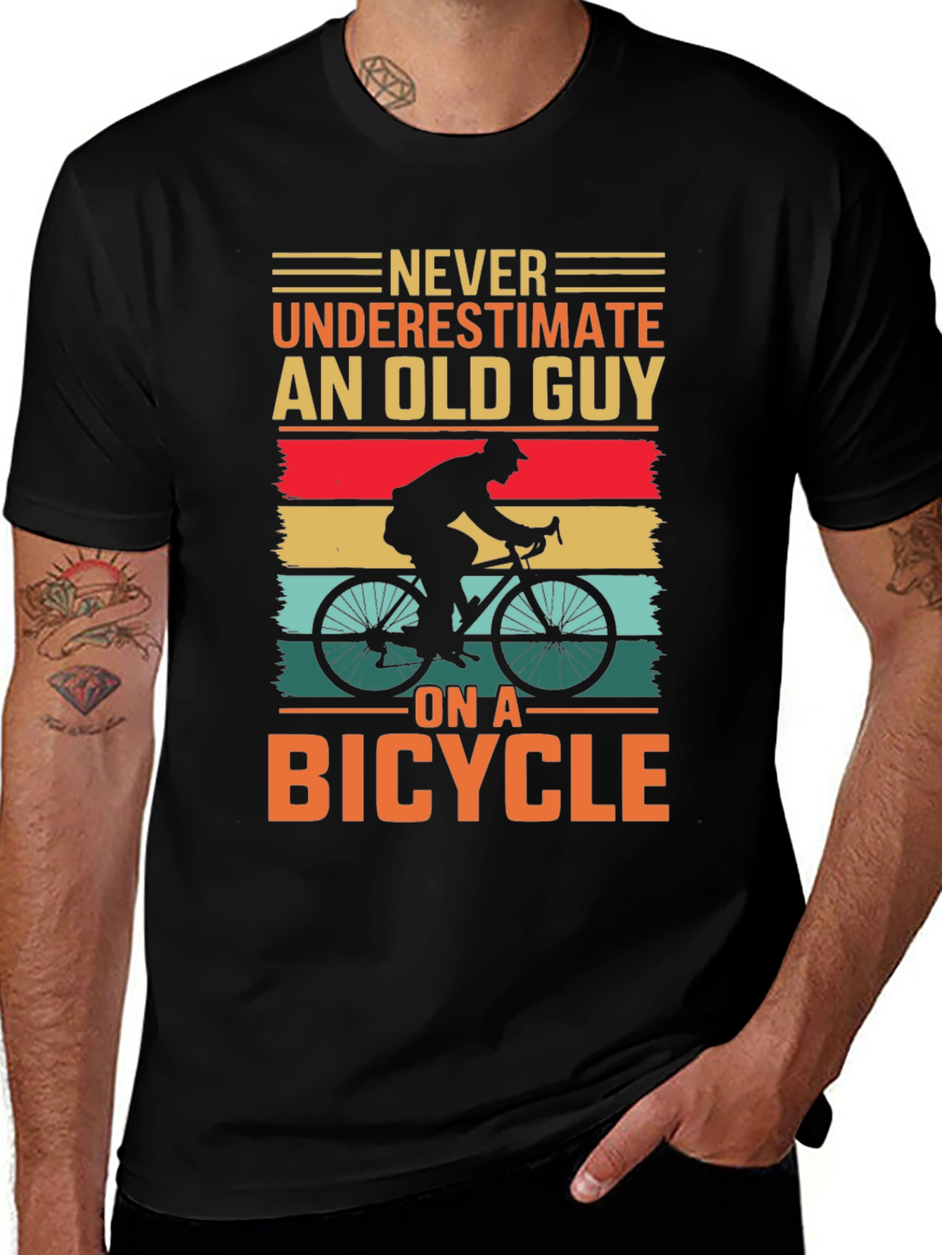 Old Guy on a Bicycle Graphic Tee