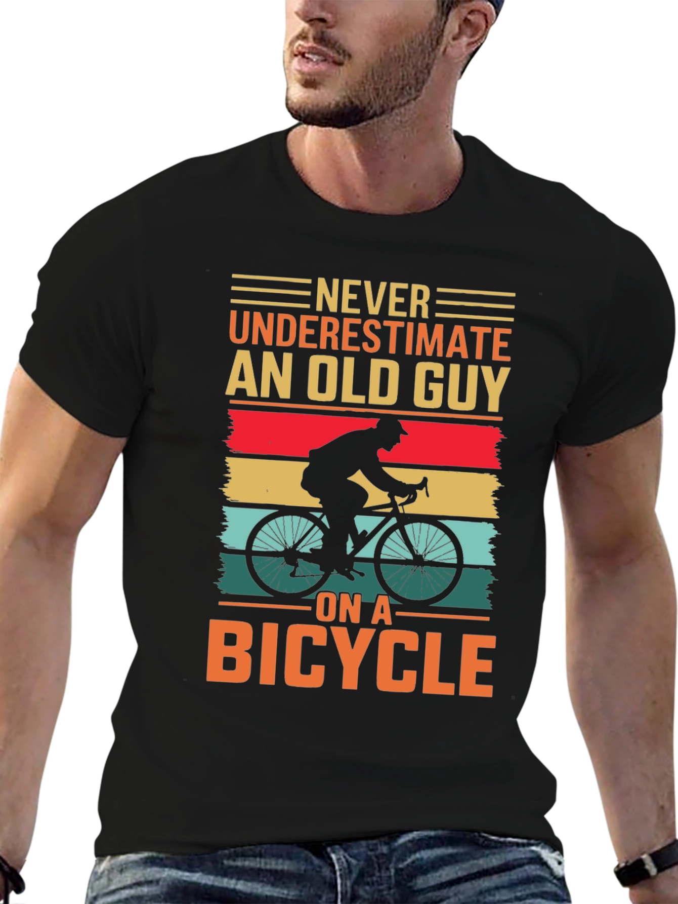Old Guy on a Bicycle Graphic Tee