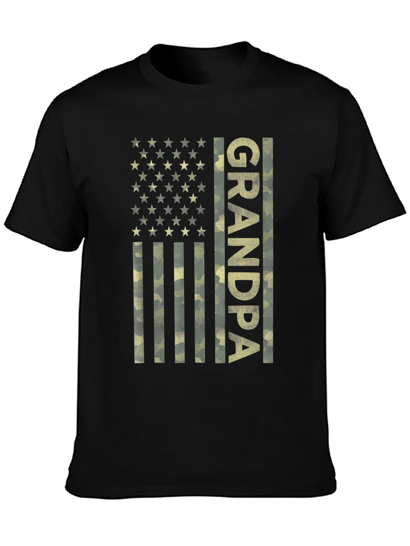 Grandpa Camo American Flag T-Shirt