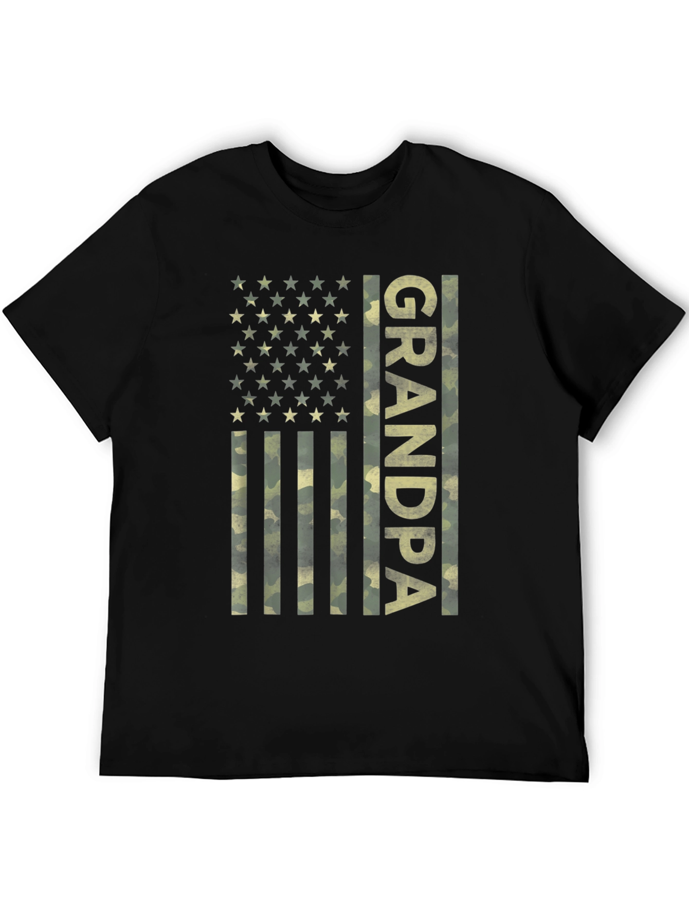 Grandpa Camo American Flag T-Shirt