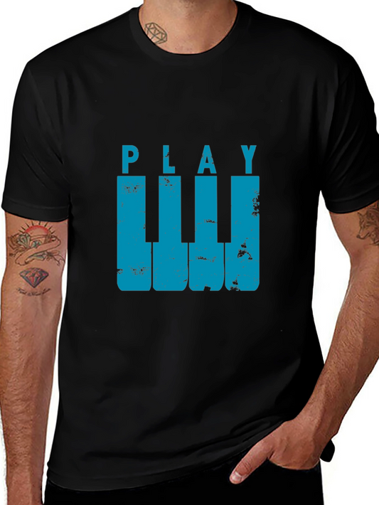 Piano Keys PLAY Graphic Tee - Stylish Music Lover T-Shirt