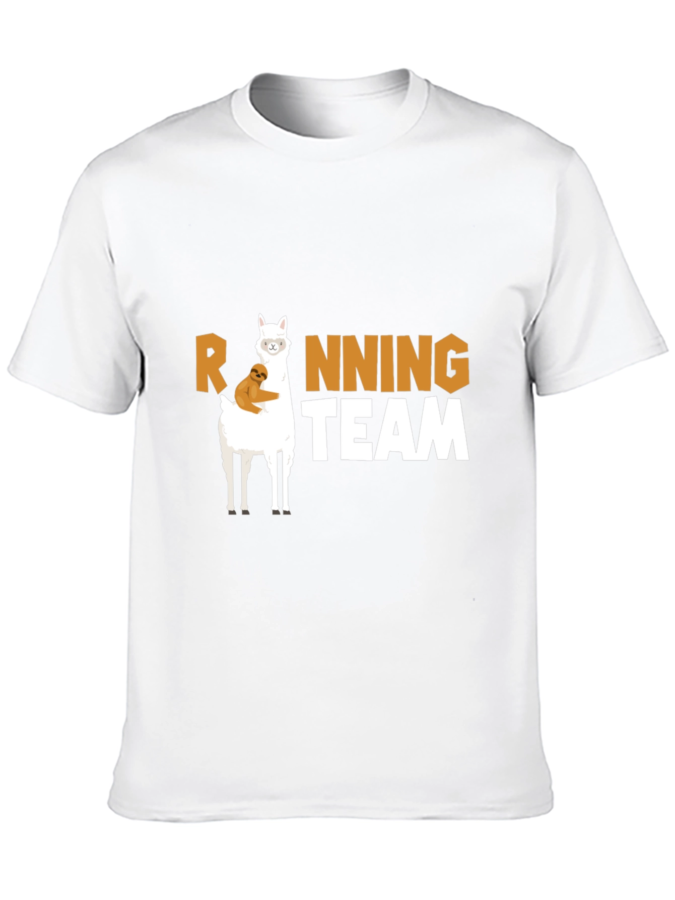 Llama & Sloth Running Team Black T-Shirt