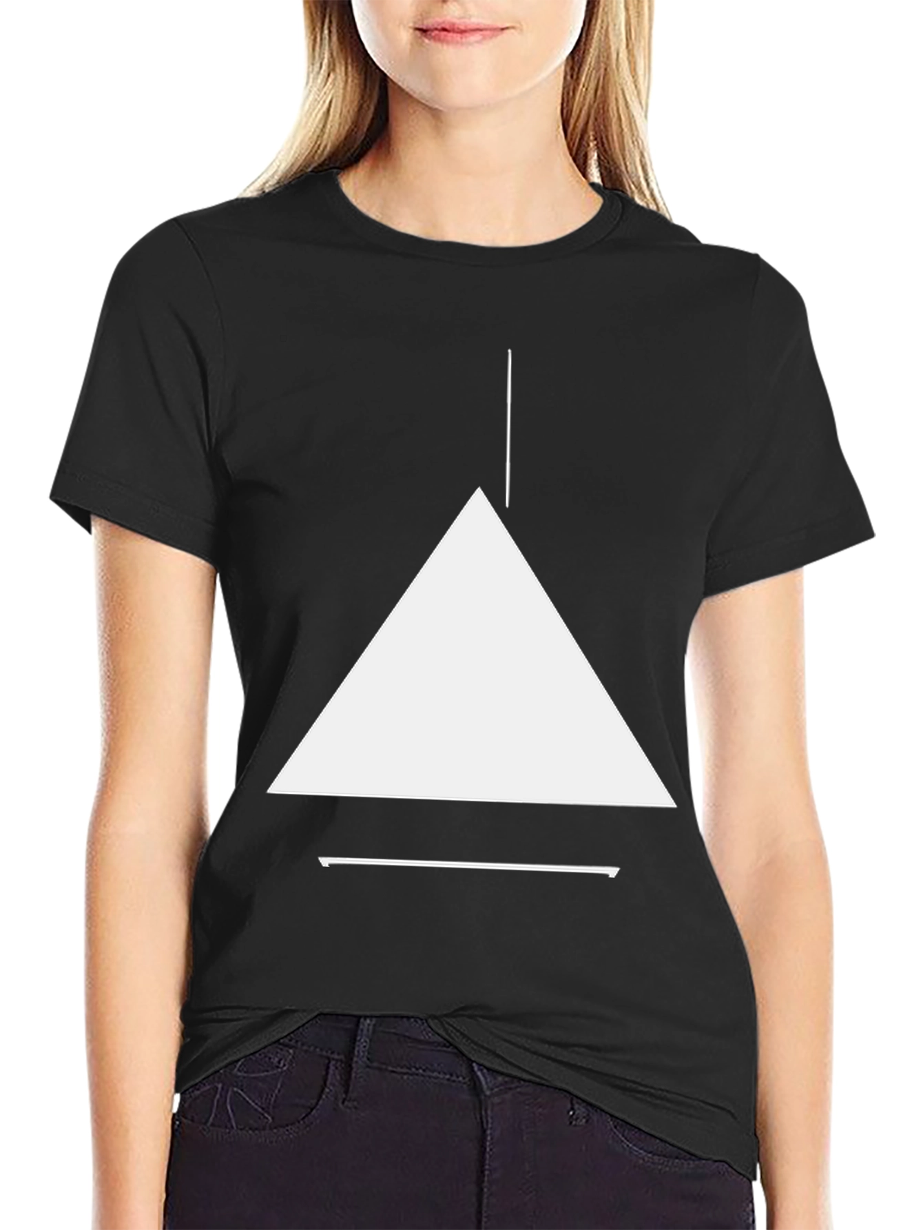 Minimalist Geometric Black T-Shirt