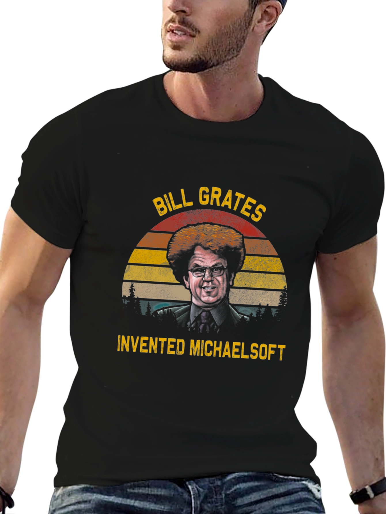 Bill Grates Invented Michaelsoft T-Shirt - Funny Retro Tee