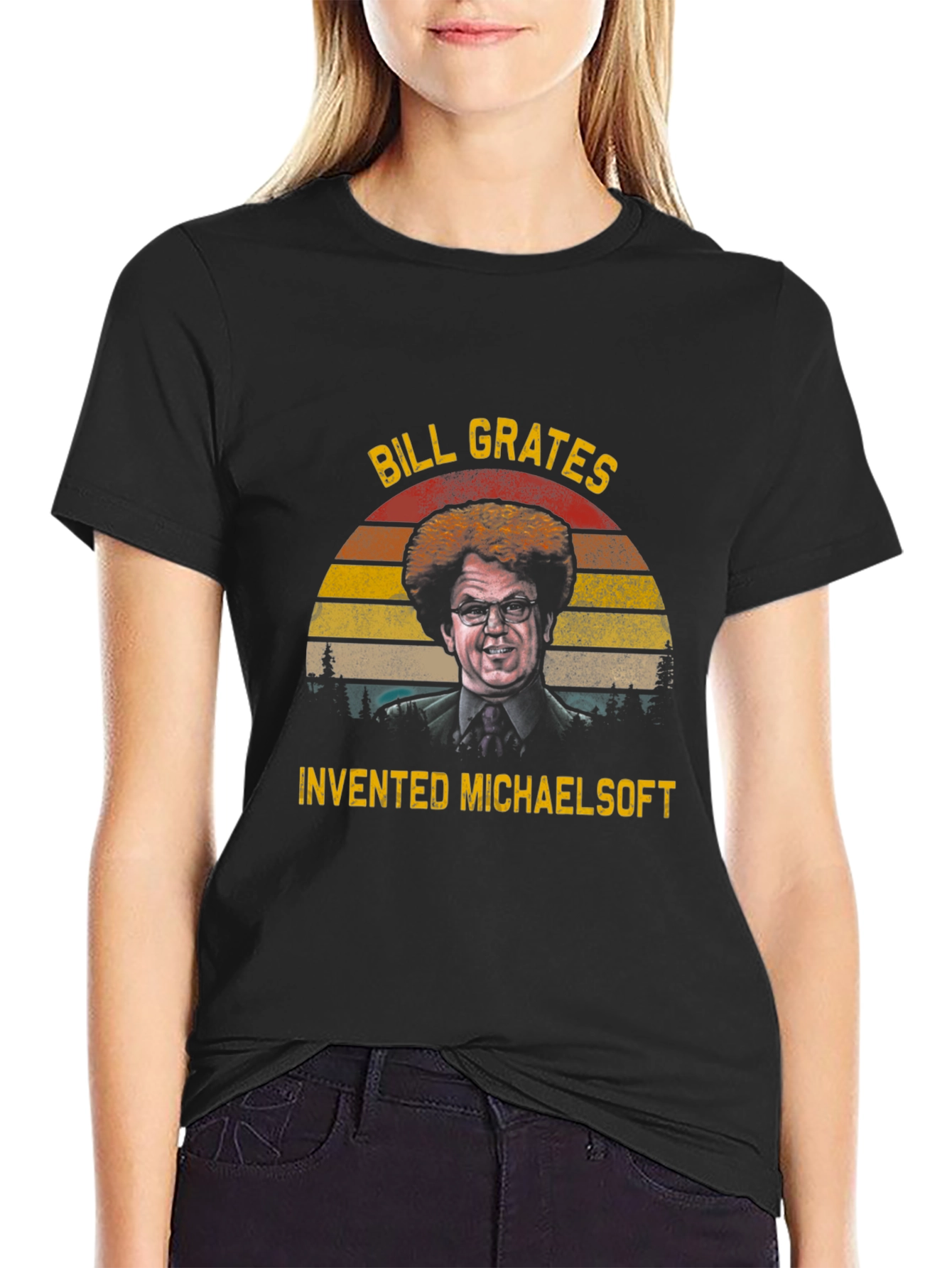 Bill Grates Invented Michaelsoft T-Shirt - Funny Retro Tee
