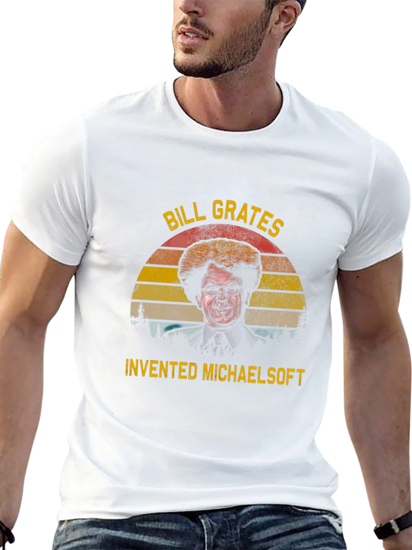 Bill Grates Invented Michaelsoft T-Shirt - Funny Retro Tee