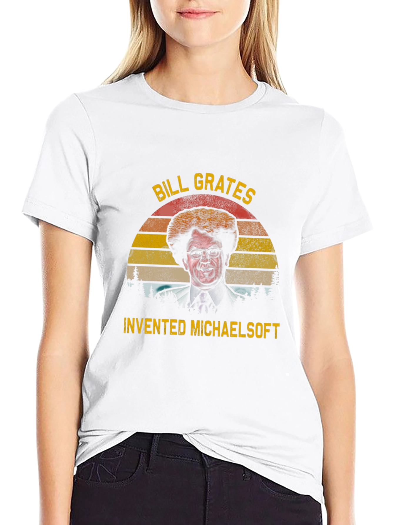 Bill Grates Invented Michaelsoft T-Shirt - Funny Retro Tee