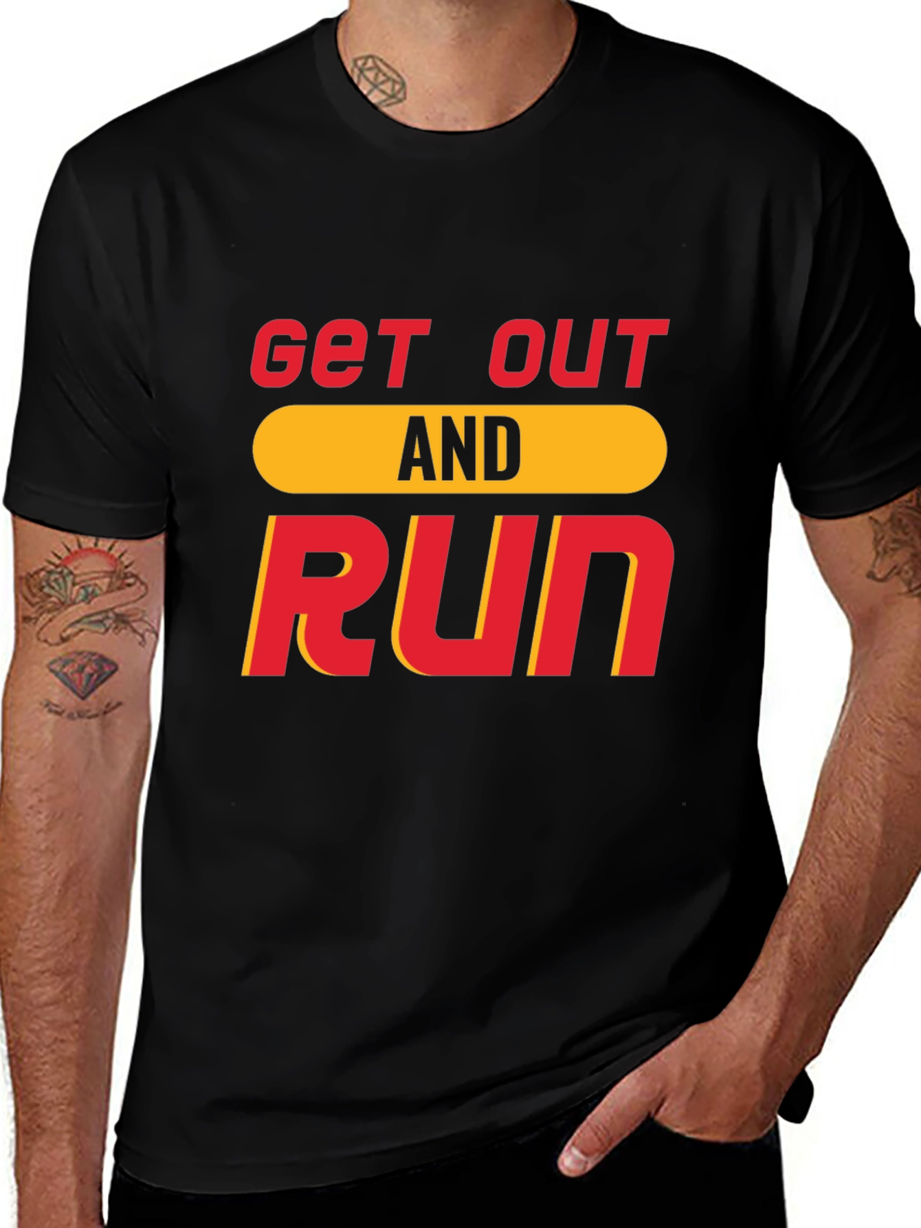 Get Out And Run T-Shirt Black