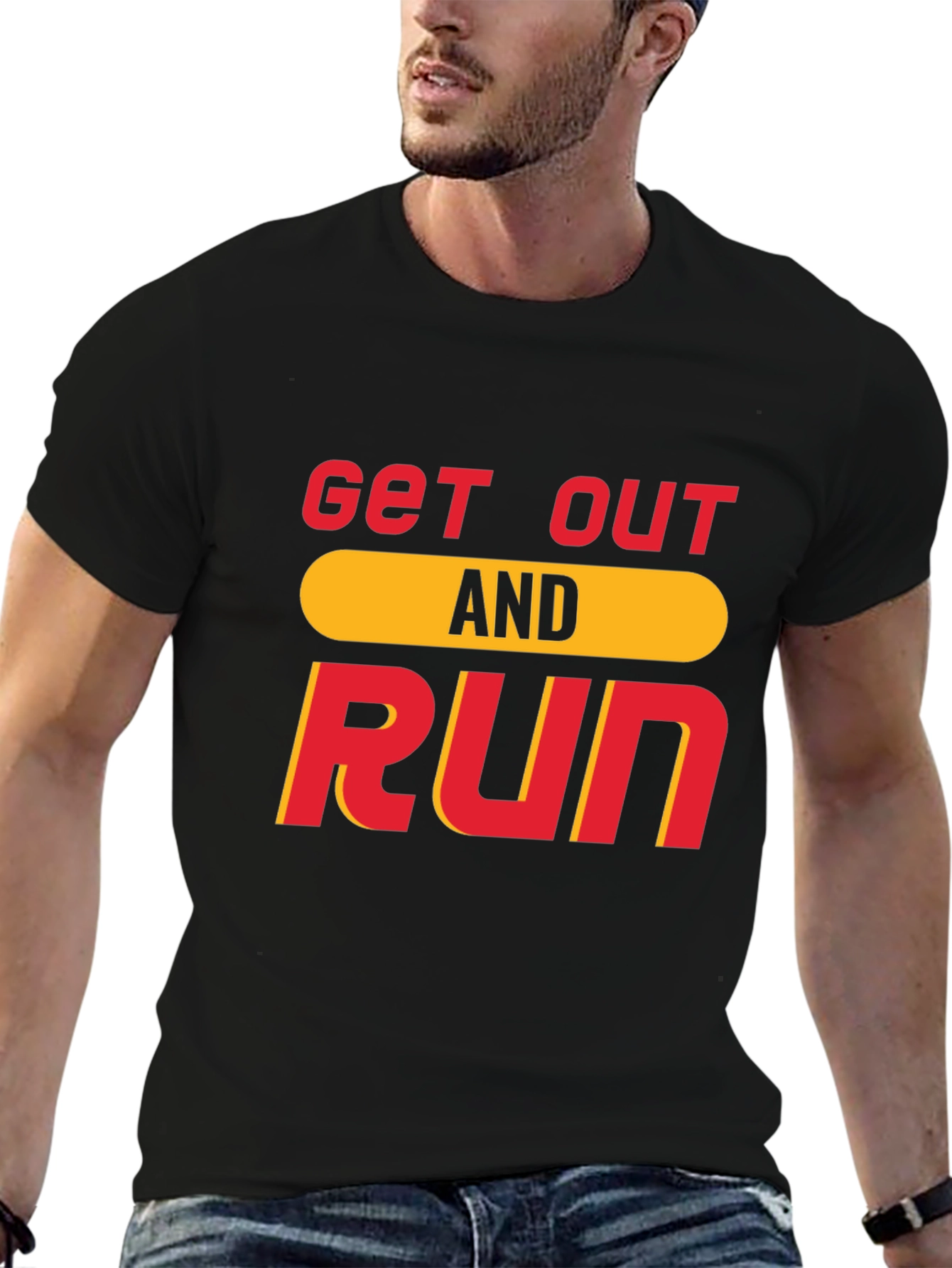 Get Out And Run T-Shirt Black