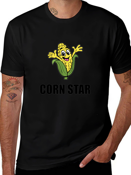 Corn Star Graphic T-Shirt - Funny Cartoon Design