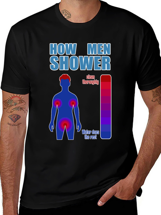 Humorous Mens Shower Guide T-Shirt