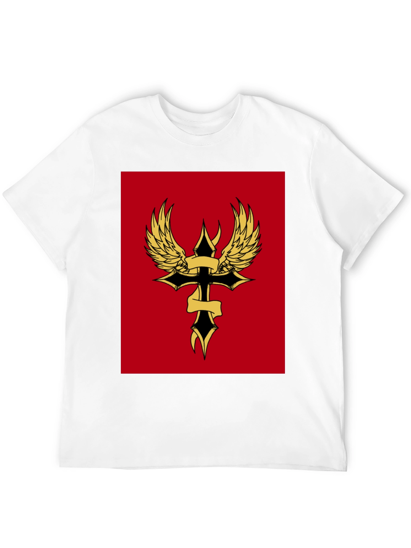 Winged Cross Graphic Tee - Black