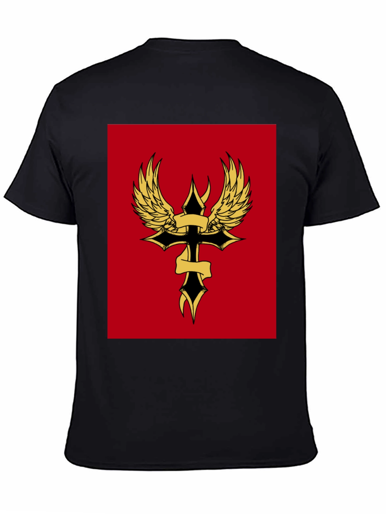 Winged Cross Graphic Tee - Black