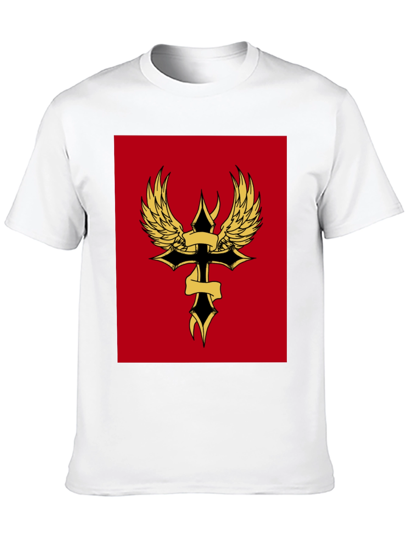 Winged Cross Graphic Tee - Black