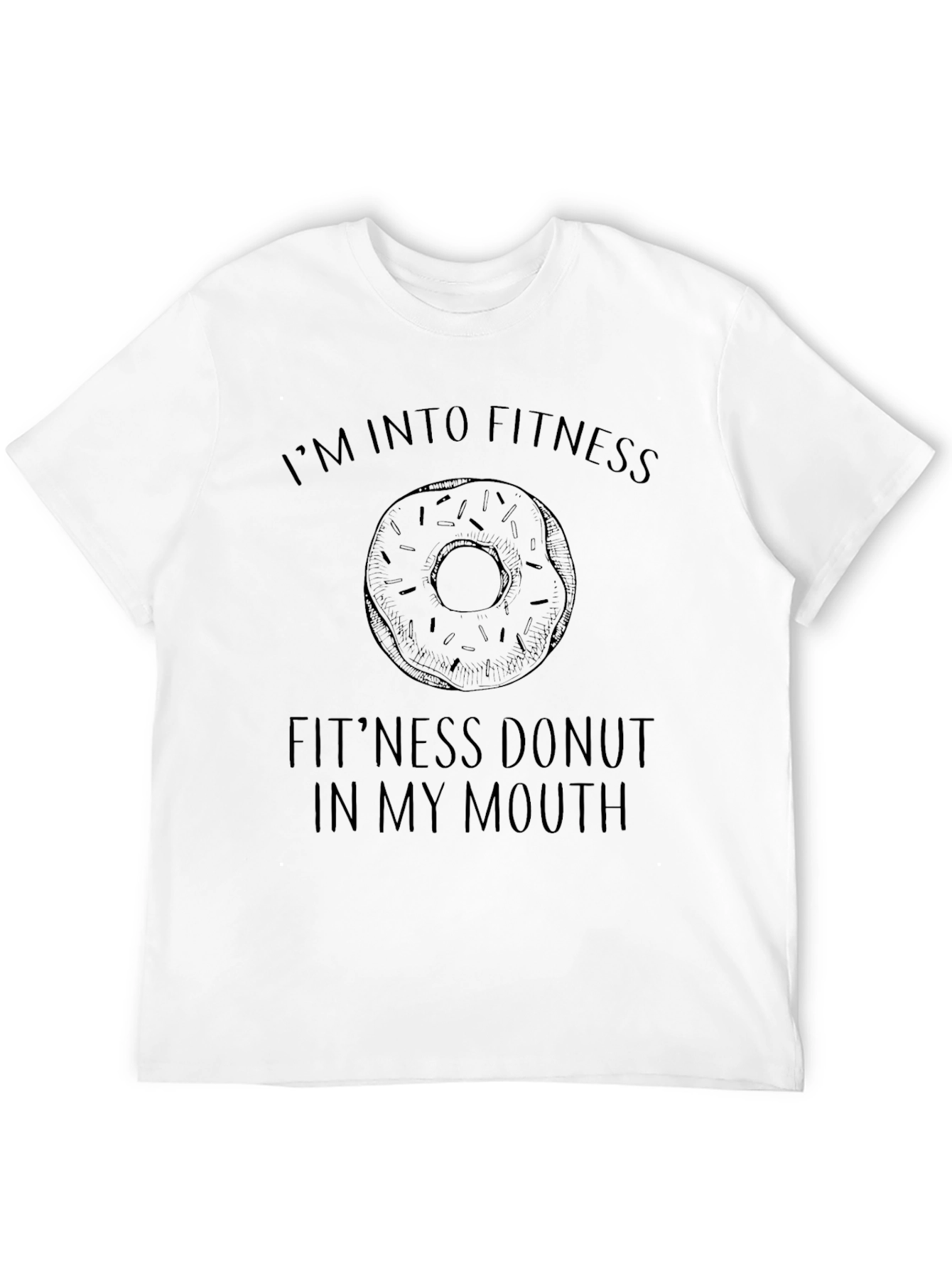Fitness Donut Graphic Tee - Black Casual T-Shirt