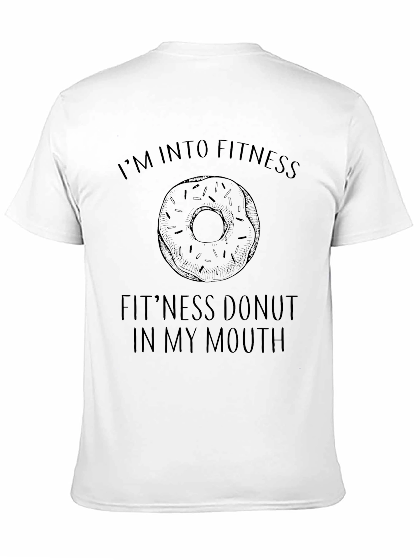 Fitness Donut Graphic Tee - Black Casual T-Shirt