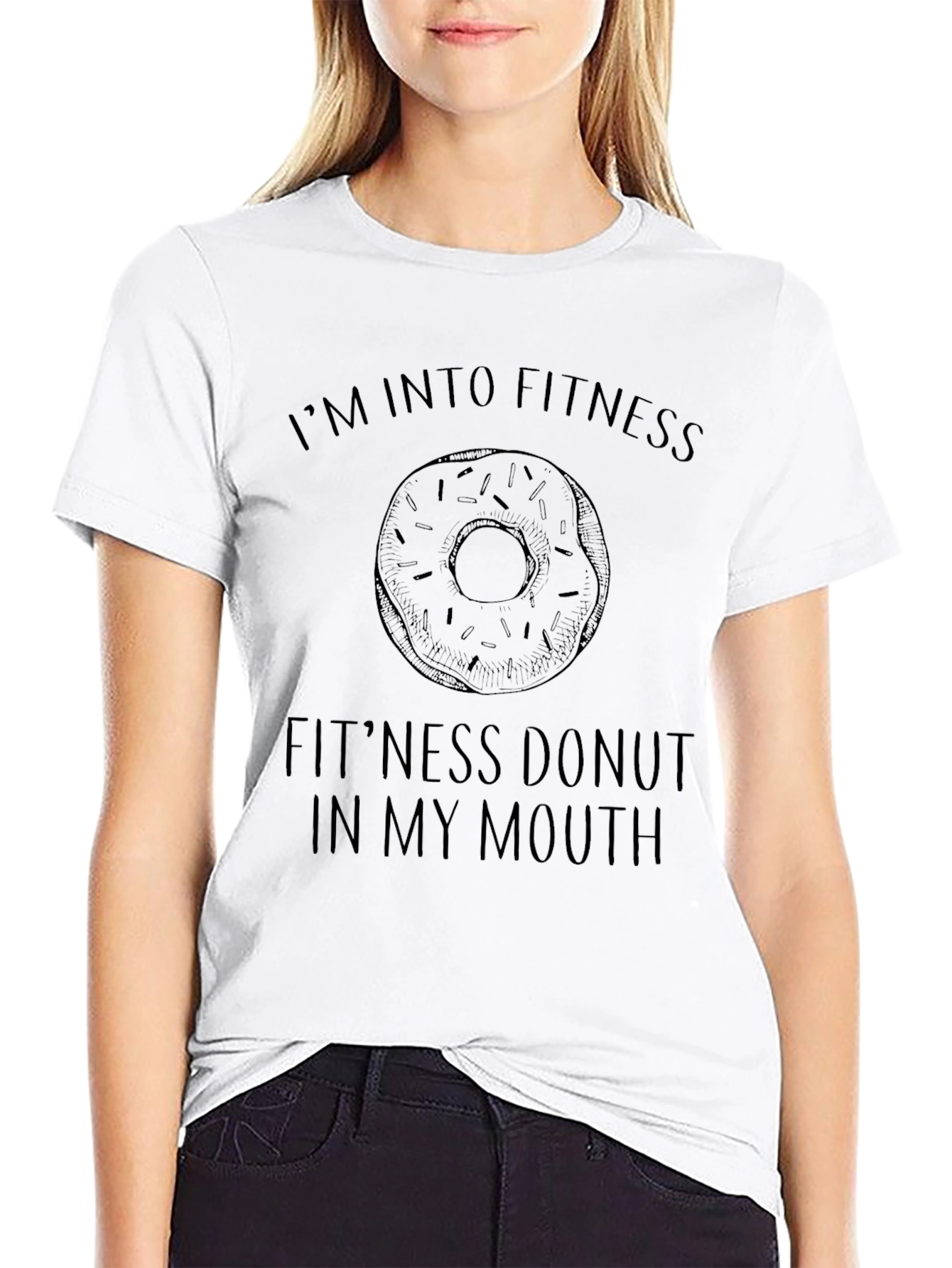 Fitness Donut Graphic Tee - Black Casual T-Shirt