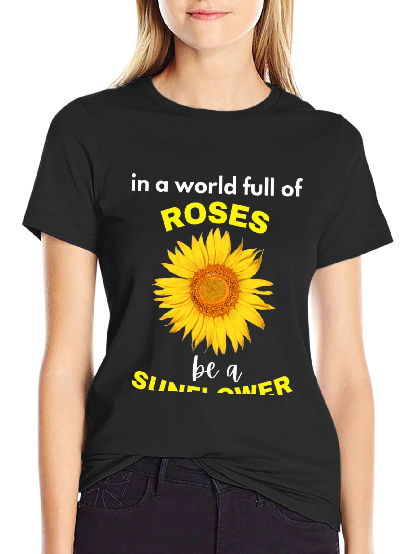 Sunflower Roses Graphic Tee - Inspirational Unisex T-Shirt