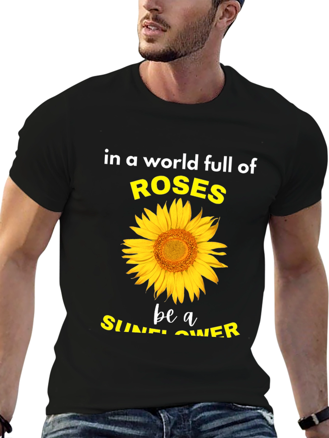 Sunflower Roses Graphic Tee - Inspirational Unisex T-Shirt