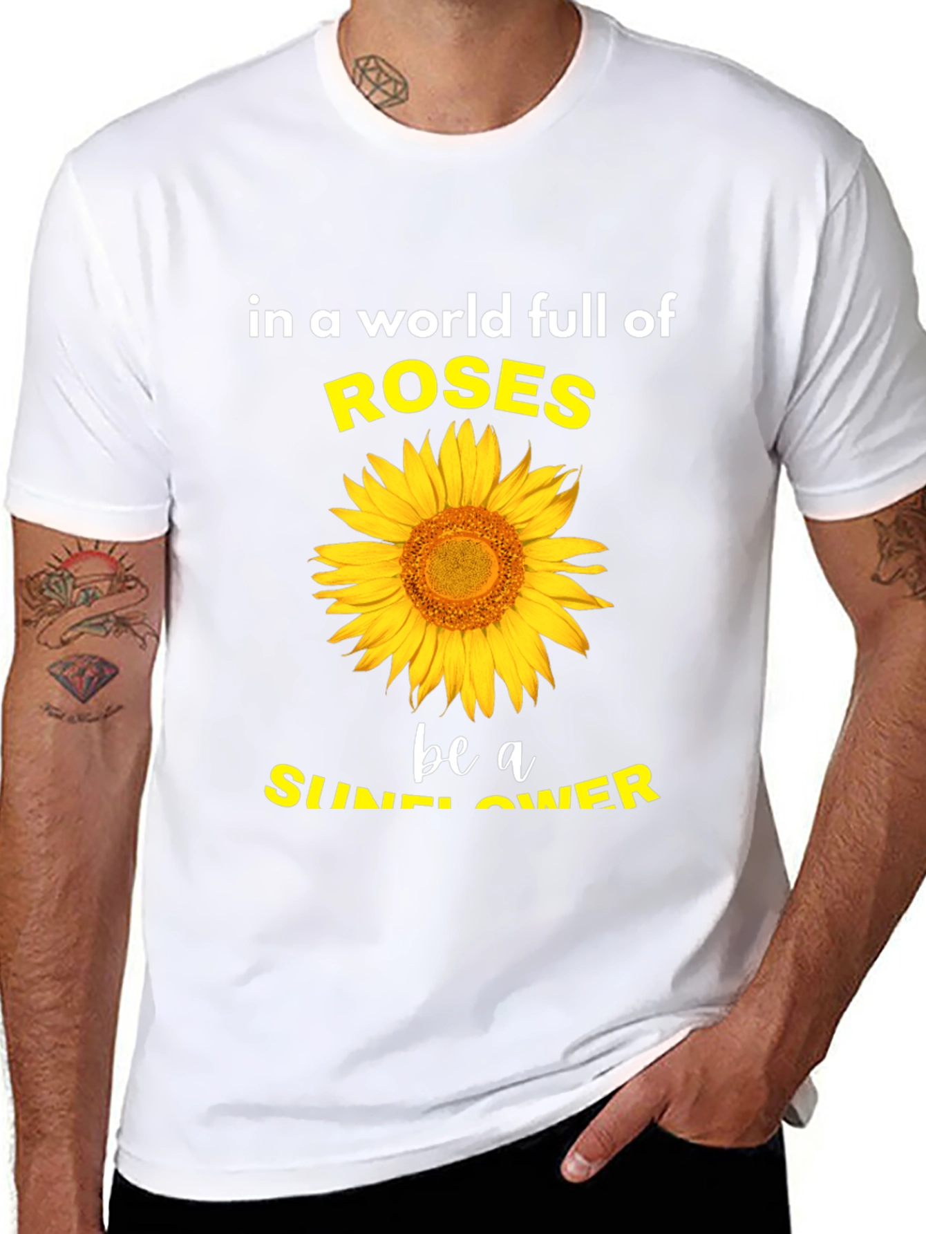 Sunflower Roses Graphic Tee - Inspirational Unisex T-Shirt